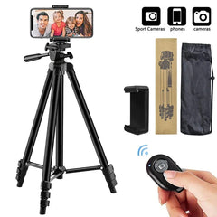 Phone Tripod with Bluetooth Remote Control - Universal Lightweight Phone Holder for Photography for Xiaomi Huawei Phones and DSLR Cameras 