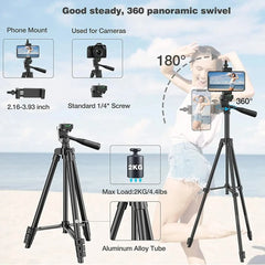 Phone Tripod with Bluetooth Remote Control - Universal Lightweight Phone Holder for Photography for Xiaomi Huawei Phones and DSLR Cameras 