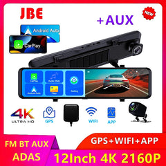 4K Car Camera with 11.26 inch IPS Screen - DVR, ADAS, WiFi, CarPlay &amp; Android Auto, Rear Camera, Parking Monitor, Loop Recording