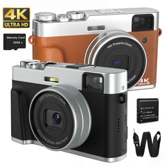 MELCAM 4K Digital Camera - Photo and Video Camera with Auto Focus and Built-in Flash for YouTube and Videos 